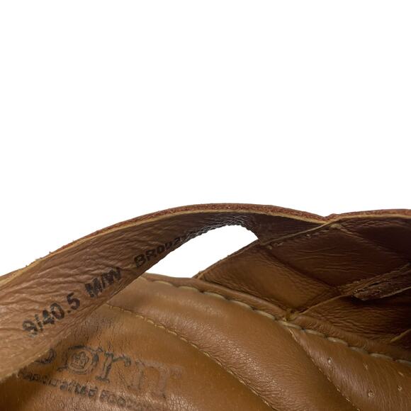 Born Sling Back Strappy Brown Leather Comfort Wedge Sandal Womens 9 - Picture 5 of 7